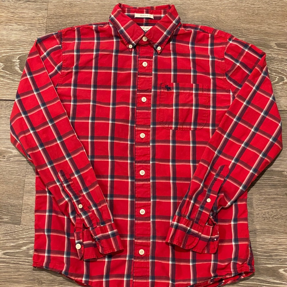 Abercrombie Red Plaid Button Up